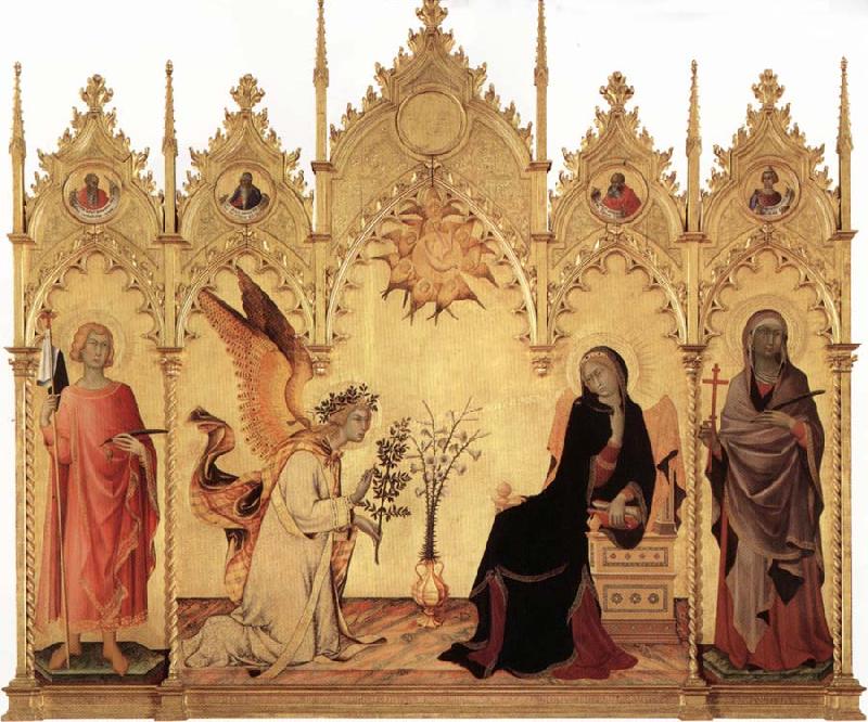 Simone Martini Annunciation with Two Saints and Four Prophets Germany oil painting art